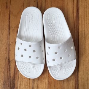 EUC White Crocs (M9/W11)